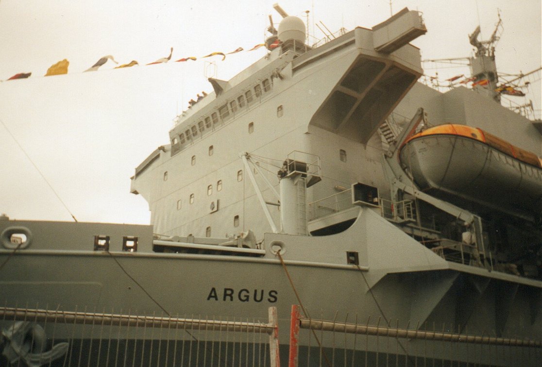 RFA Argus, primary casualty reception ship, Plymouth 1997.