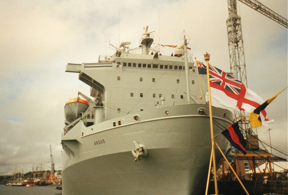 RFA Argus, primary casualty reception ship, Plymouth 1997.