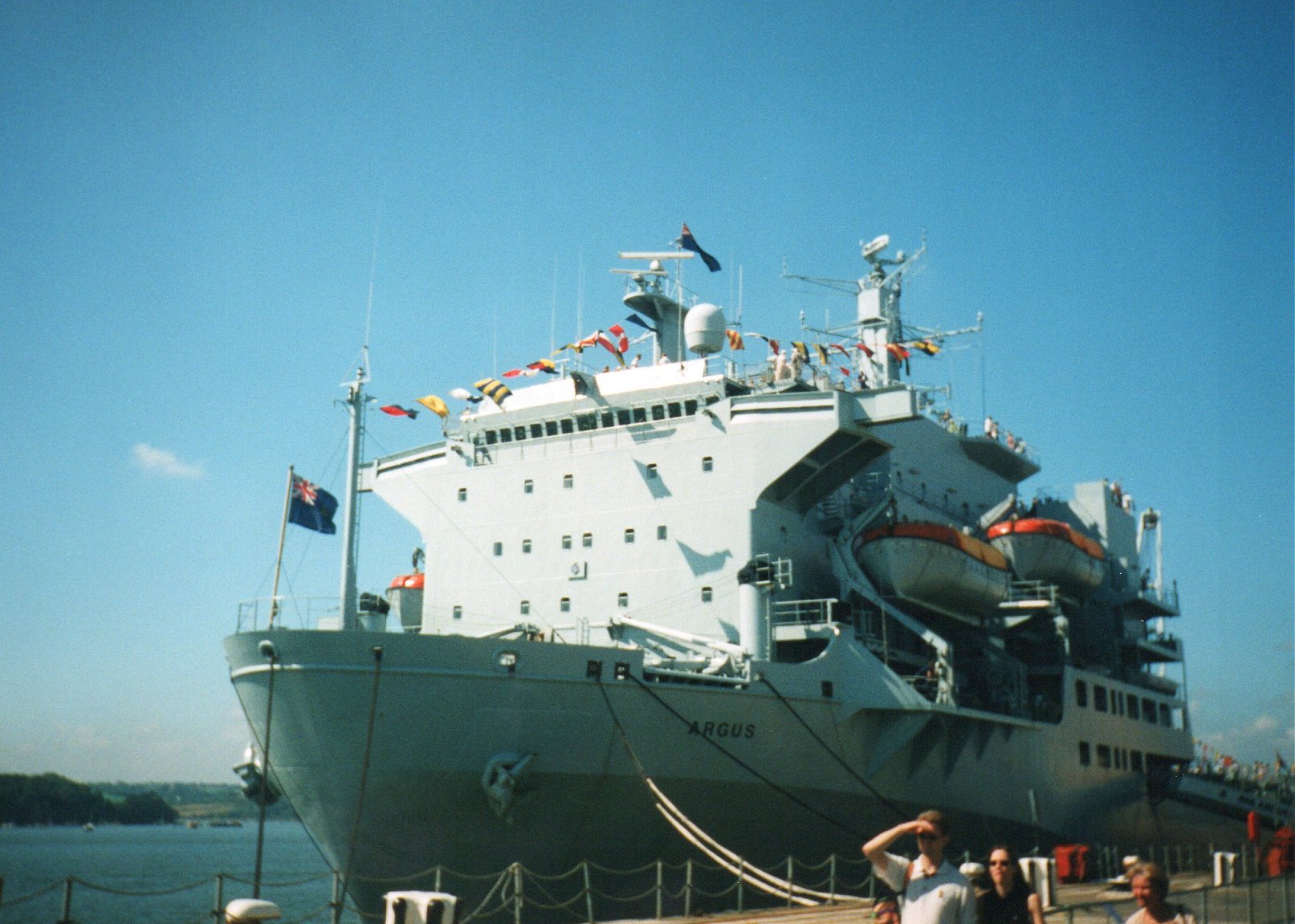 RFA Argus, primary casualty reception ship, Plymouth 1999.