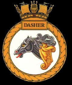 Badge of HMS Dasher, adopted for U.S.S. Dasher.
