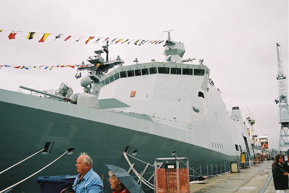 HDMS Esbern Snare (L17) Absalon-class support ship, Trafalgar 200, Portsmouth 2005. 