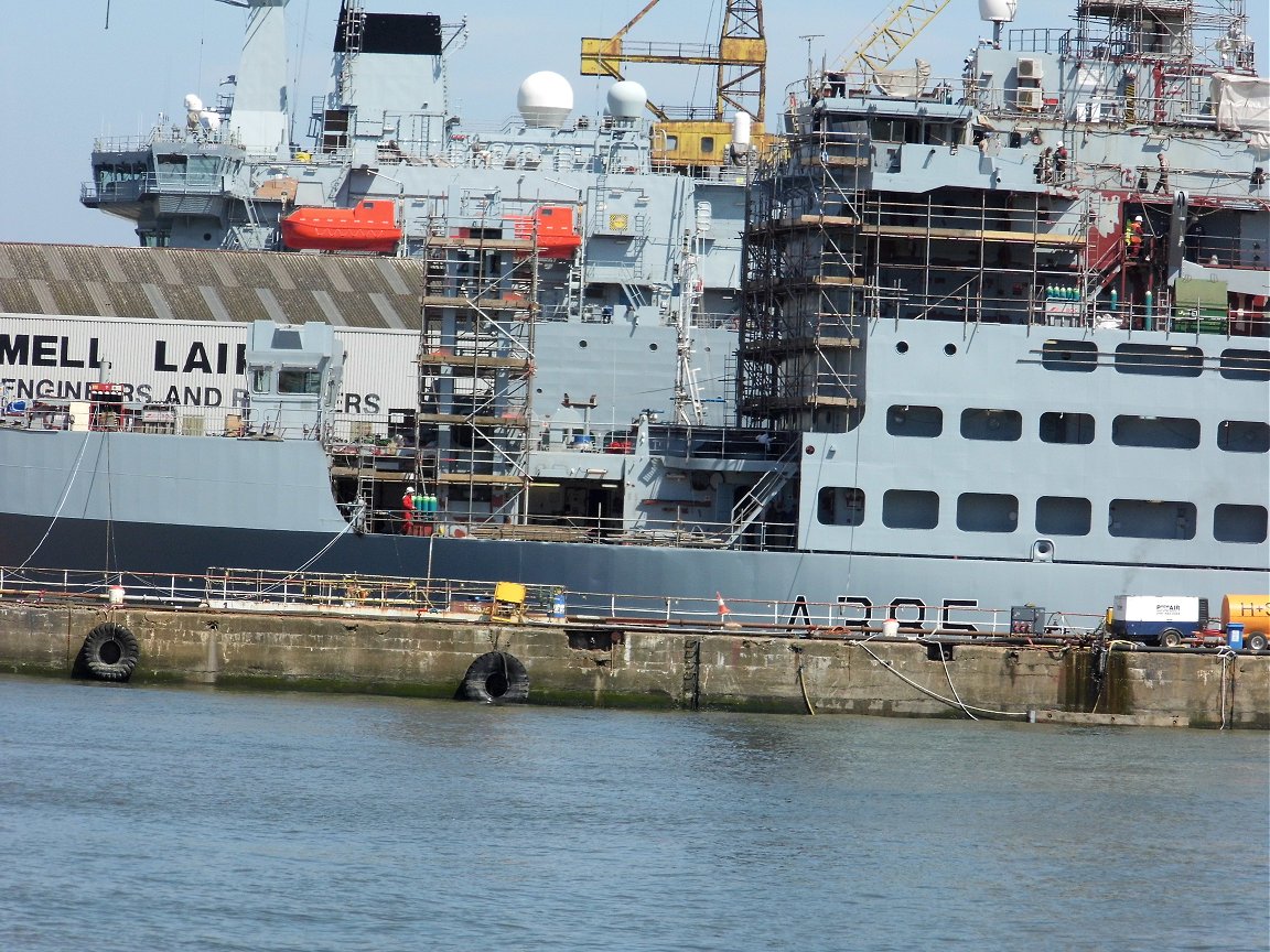 A385 RFA Fort Rosalie at Cammell Laird shipyard 26 May 2013.