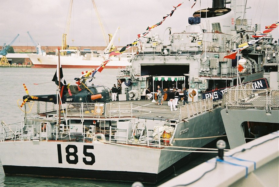PNS Tippu Sultan, former Type 21 Amazon class HMS Avenger. Trafalgar 200, Portsmouth 2005. 