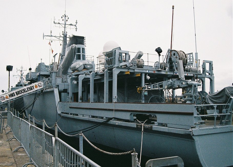 Hunt class mine hunter HMS Brocklesby M33, Portsmouth 2010.