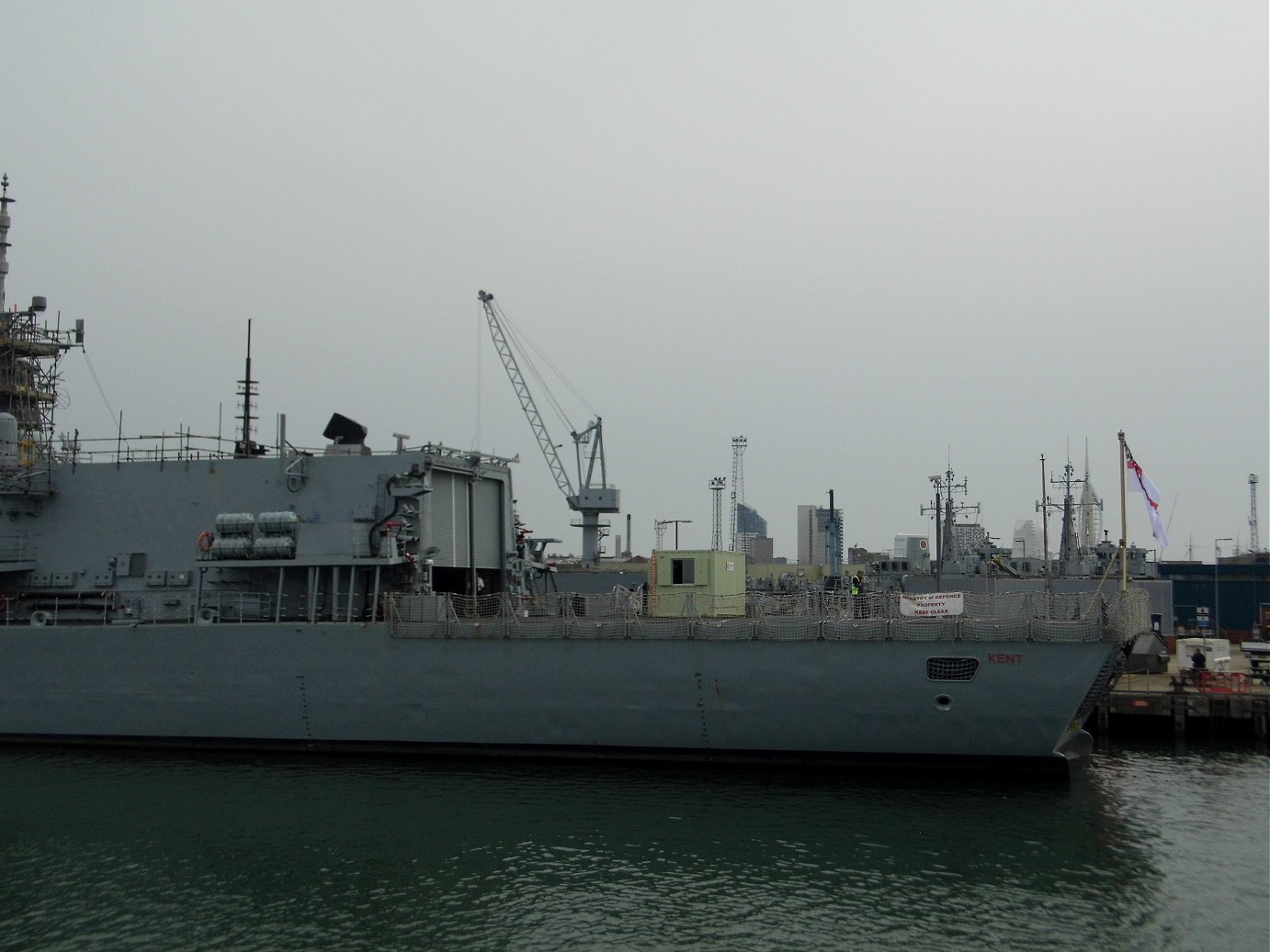 Type 23 frigate H.M.S. Kent F78 at Portsmouth Naval Base 23 April 2019