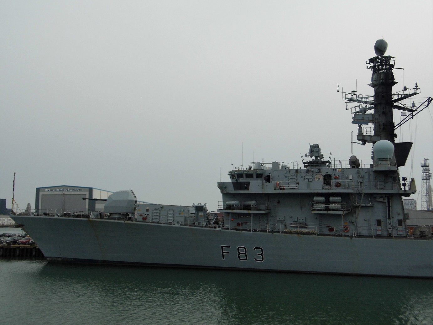 Type 23 frigate H.M.S. St Albans F83 at Portsmouth Naval Base 23 April 2019