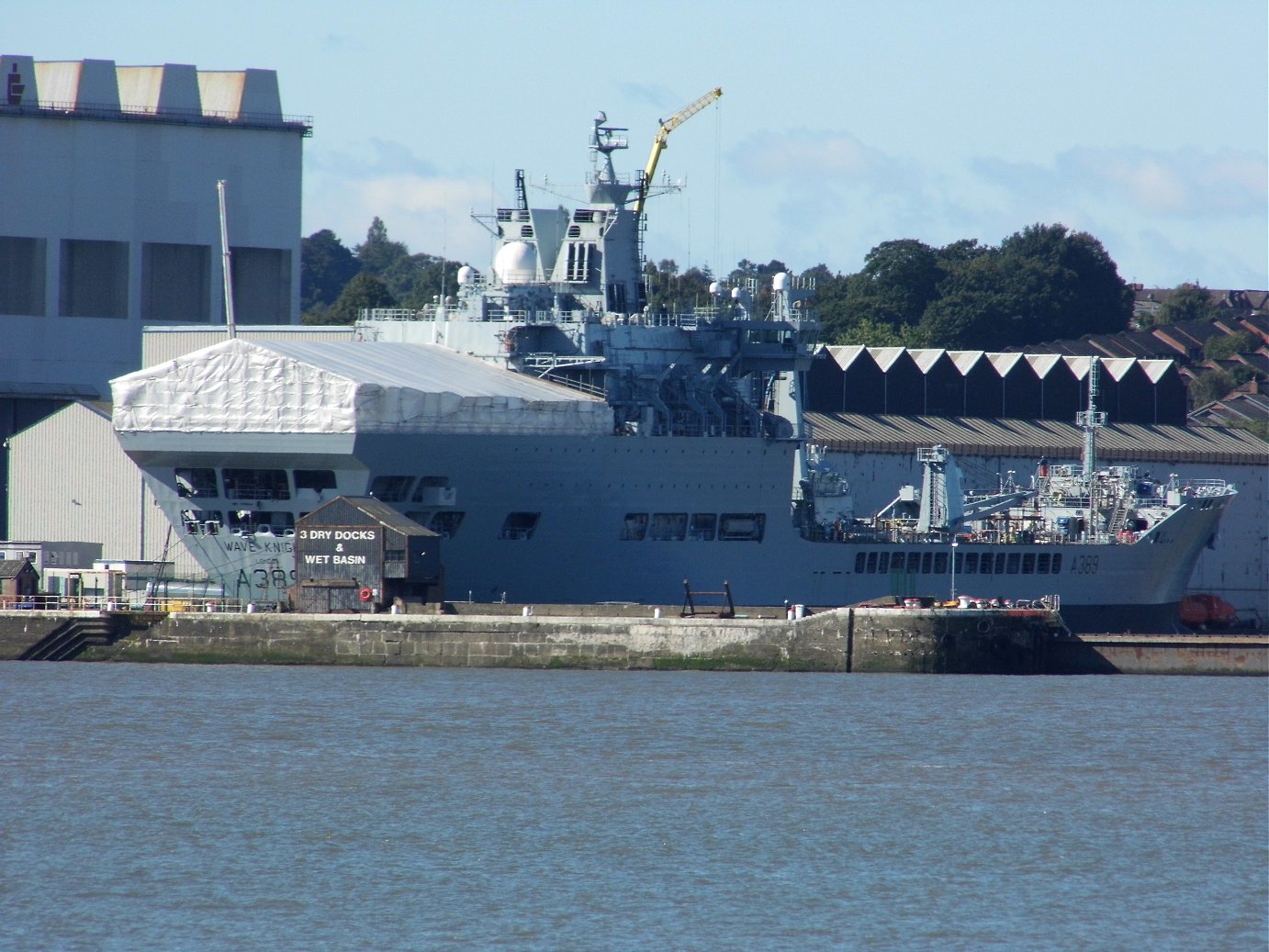 A387 RFA Wave Knight at Cammell Laird shipyard 30 August 2020.