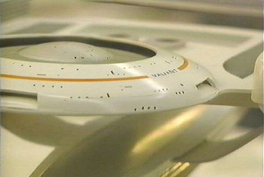 USS Valiant - NCC 20000 as seen in Star Trek: Generations. Pictured for a Discovery Channel programme in ILM studios.