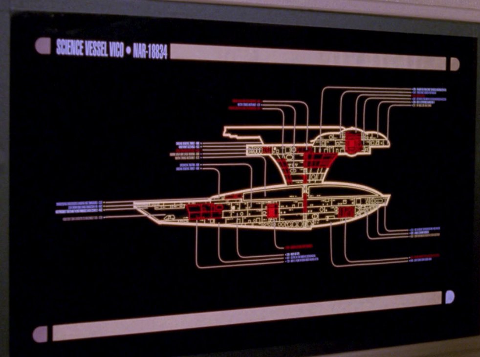 Oberth class deckplan as shown in TNG's episode 'Hero Worship'.