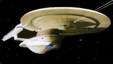 U.S.S. Albion fires her phasers and photon torpedoes.